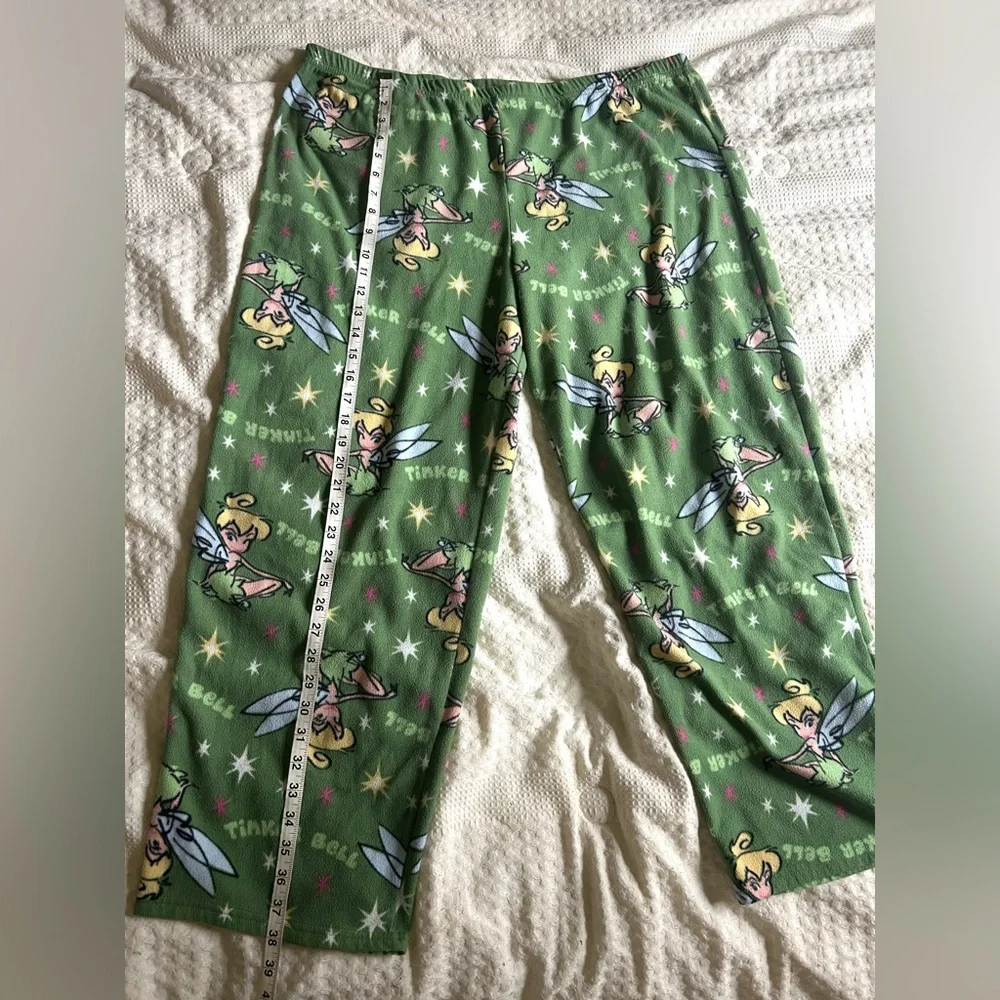 Disney Tinkerbell Pajama Pants Womens 2X Green Fleece Sleepwear - Picture 6 of 8
